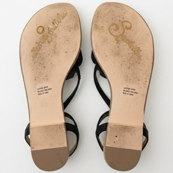 Seychelles Jayne Women's Black Used Leather Rose Strap Sandals 9.5 - Picture 12 of 13